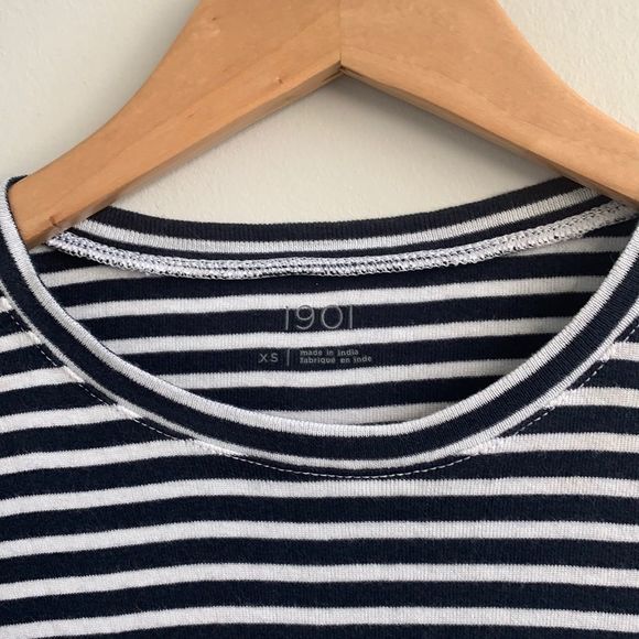 1901 Striped Cotton Blend Short Sleeve T-Shirt - Picture 4 of 5